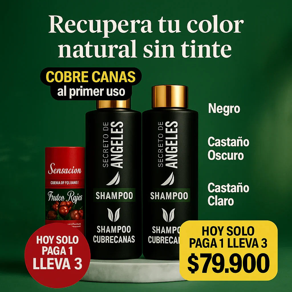 OFERTA EXCLUSIVA 3X1 SHAMPOO CUBRECANAS